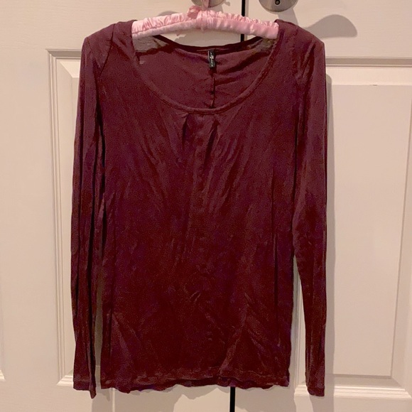 Maroon Long-Sleeve Shirt 7-for-all-mankind Size Small - Picture 1 of 3